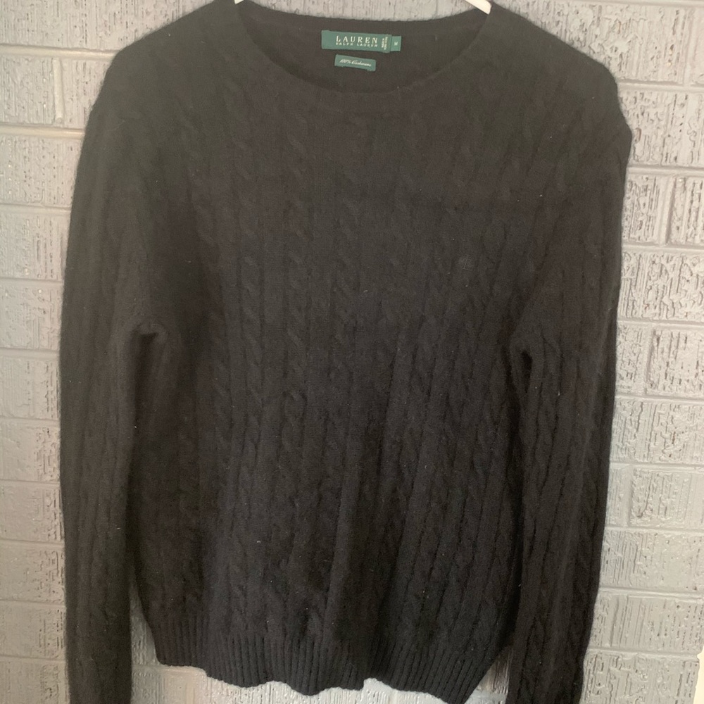 Black polo cashmere sweater